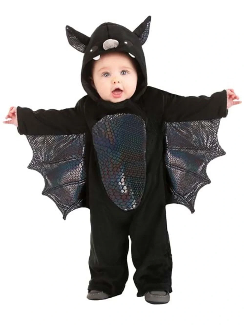 Baby (9-12 months) Black Bat Hooded One-Piece Costume